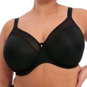 ELOMI black Smooth Non-Padded Full-Busted Molded U-Back Underwire T-Shirt Bra